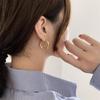 European Cable Knit Texture Gold Plated Titanium Steel Stud Earrings for Women - Chic Cold Style Fashion Accessory