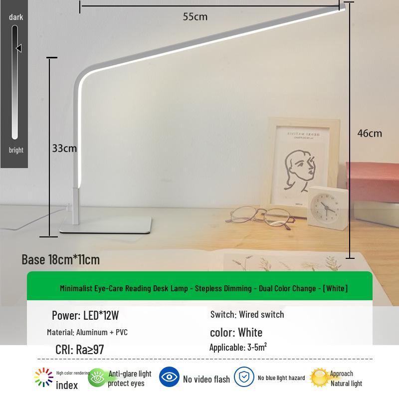 Modern Full Spectrum Eye Protection Night Light Desk Lamp for Students