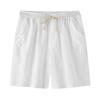 Men's Fashion Casual Solid Color Cotton Linen Shorts Tie Cotton Linen Shorts