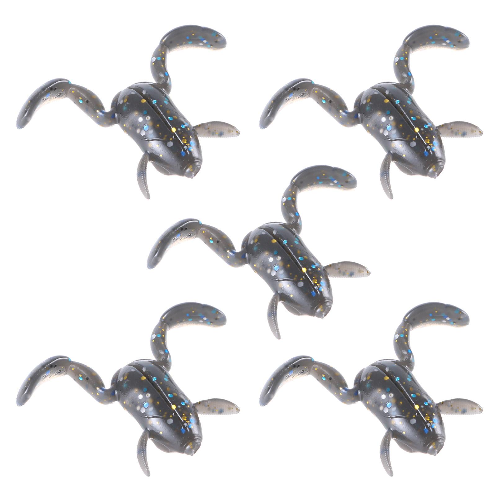 

5Pcs Freshwater Fishing Frog Lures Soft Artificial Swimbait Floating Frog Lure for Outdoor Fishing Easy to Use різнокольоровий