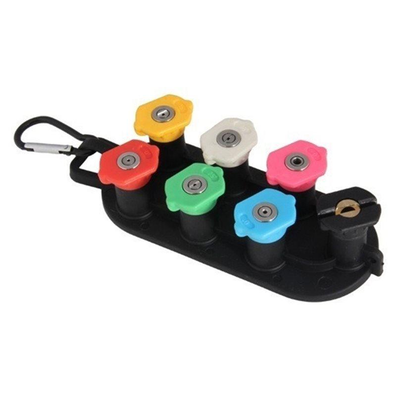 

A25F-Pressure Washer Nozzles 1/4 Quick Connect Kit With Holder Base Car Wash Water Gun Replacement Parts чёрный