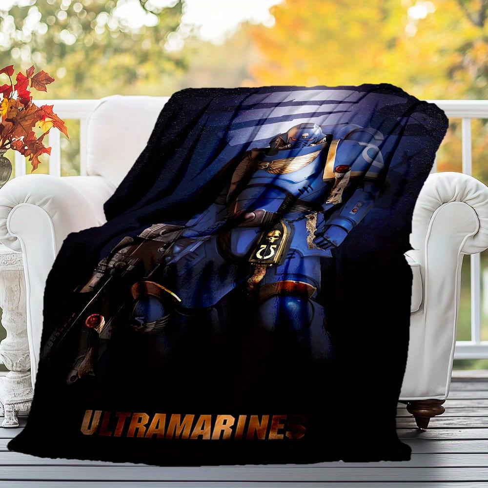 1 Stück Ultramarines Space Marine Design Flanelldecke - 3D-Druck Weich Warm, Ganzjahres Leichte Überwurfdecke für Camping Reisen Bett-080751