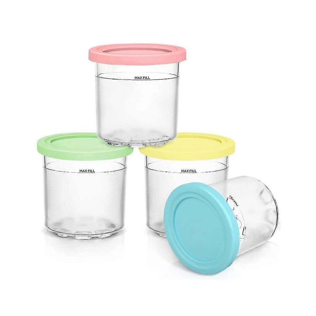 2024 4pcs Ice Cream Pints And Lids For Ninja Creami Nc301 Nc300 Nc299amz Series Ice Cream Storage Contai