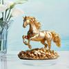 2D Flat Acrylic Golden Horse Statue Desktop Decoration, Home Decor Plaque Hanging Wall Art Decorative Garden Decoration for Room Door Signs Hanging Sq