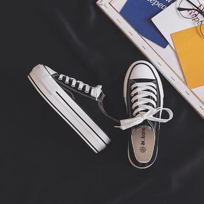 Höhenvergrößernde Canvas-Schuhe Damen neue Schuhe Basic dicksohlige Stoffschuhe Frühling kleine weiße Damenschuhe Tide