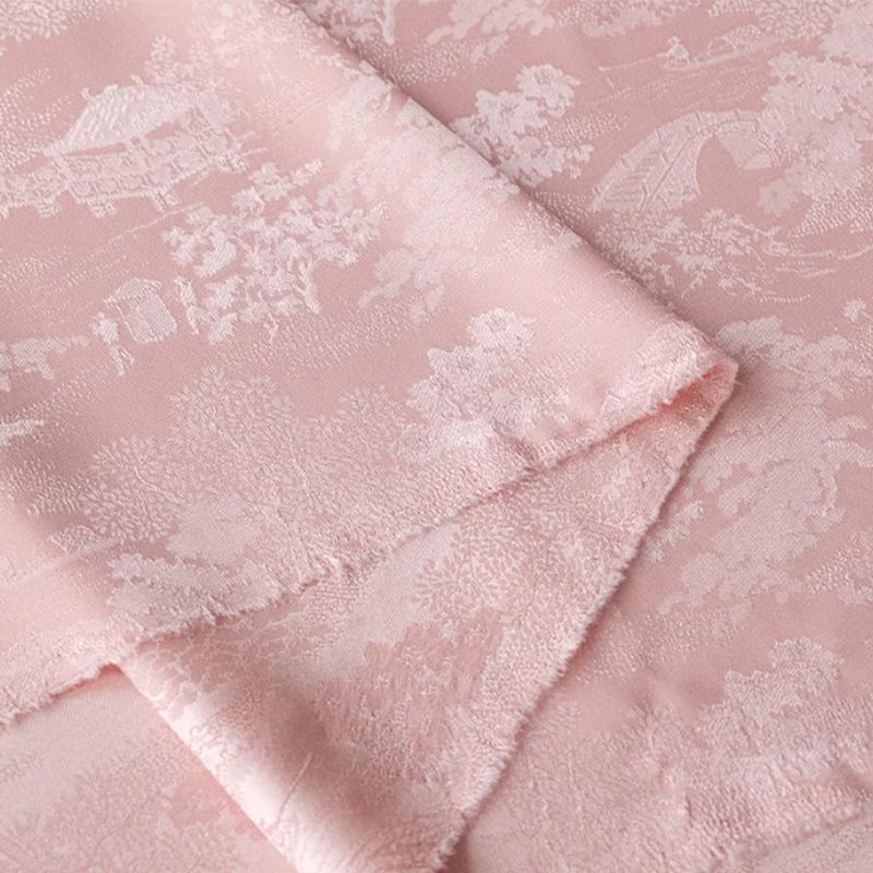 1/2/3M Antique Style Jacquard Imitation Acetic Acid Fabric Brocade Satin Silk Fabric Cheongsam Dress Hanfu Horse-face Skirts