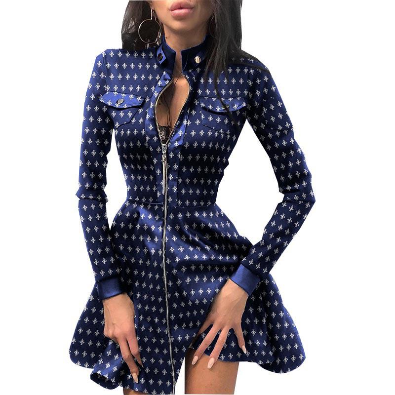 2023 Autumn/Winter Women's PU Leather Waist Dress: European & American Fashion