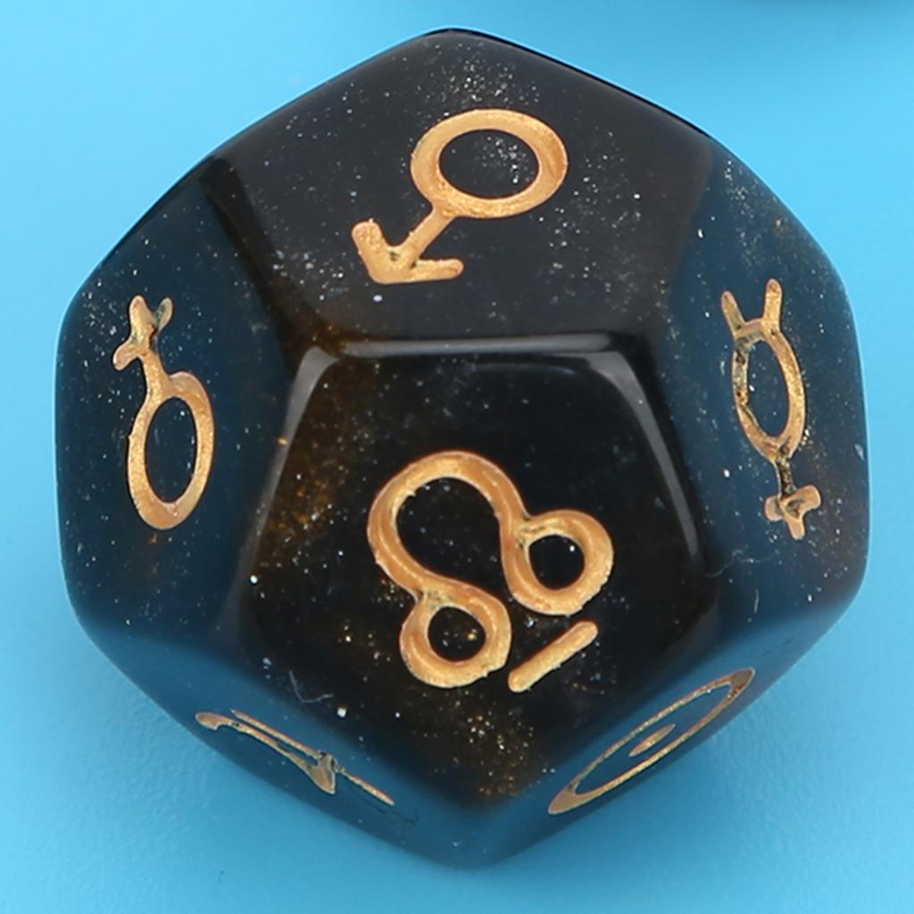 3 Peças Dados de Adivinhação de Resina Entretenimento para Reunião de Festa Dados de Astrologia Tarot de 12 Lados
