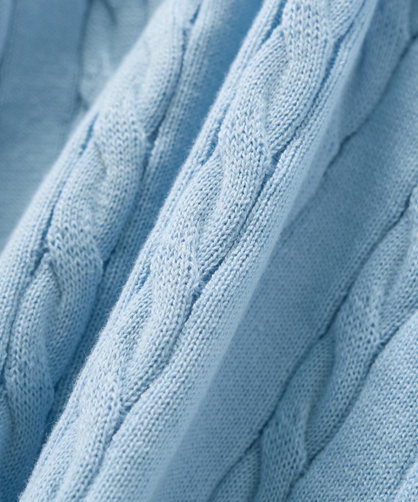 Seteo (W) Cable Crew Neck Half Knit Sky Blue