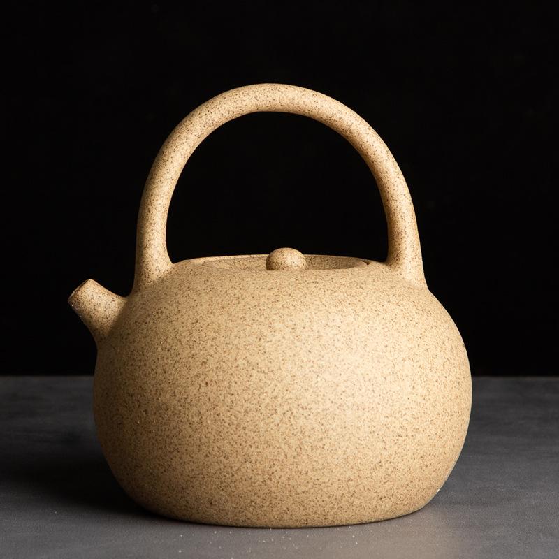 Large Capacity Japanese Ceramic Kettle for Boiling Water  Tea Brewing with Electric Ceramic Handle, Charcoal Stove Compatible.