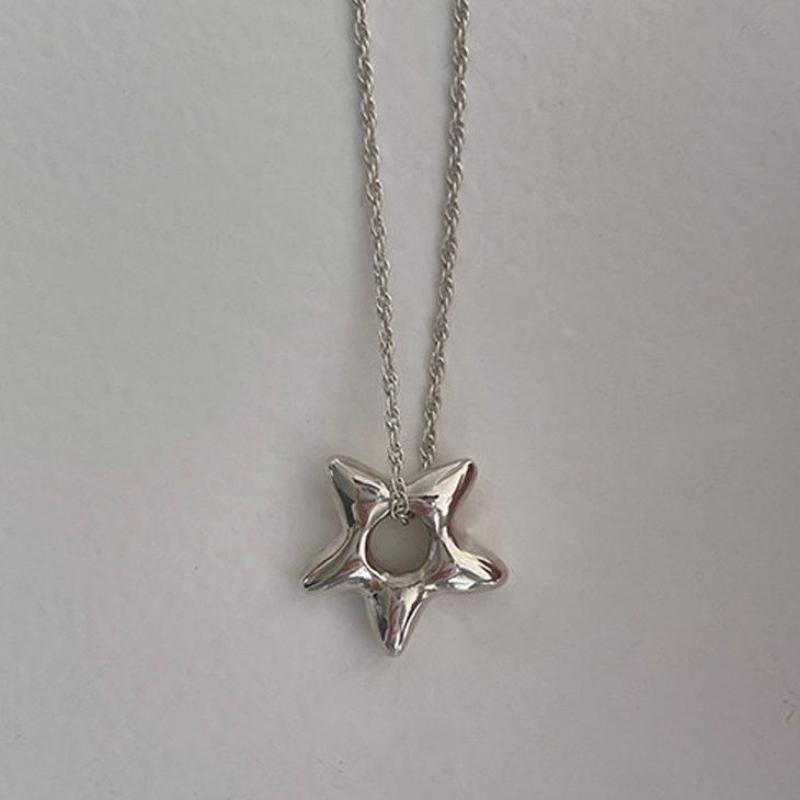 Simple Trendy Star Hollow Choker Necklace Pendant Neck Jewelry Accessories Women Men's Party Chain Necklace