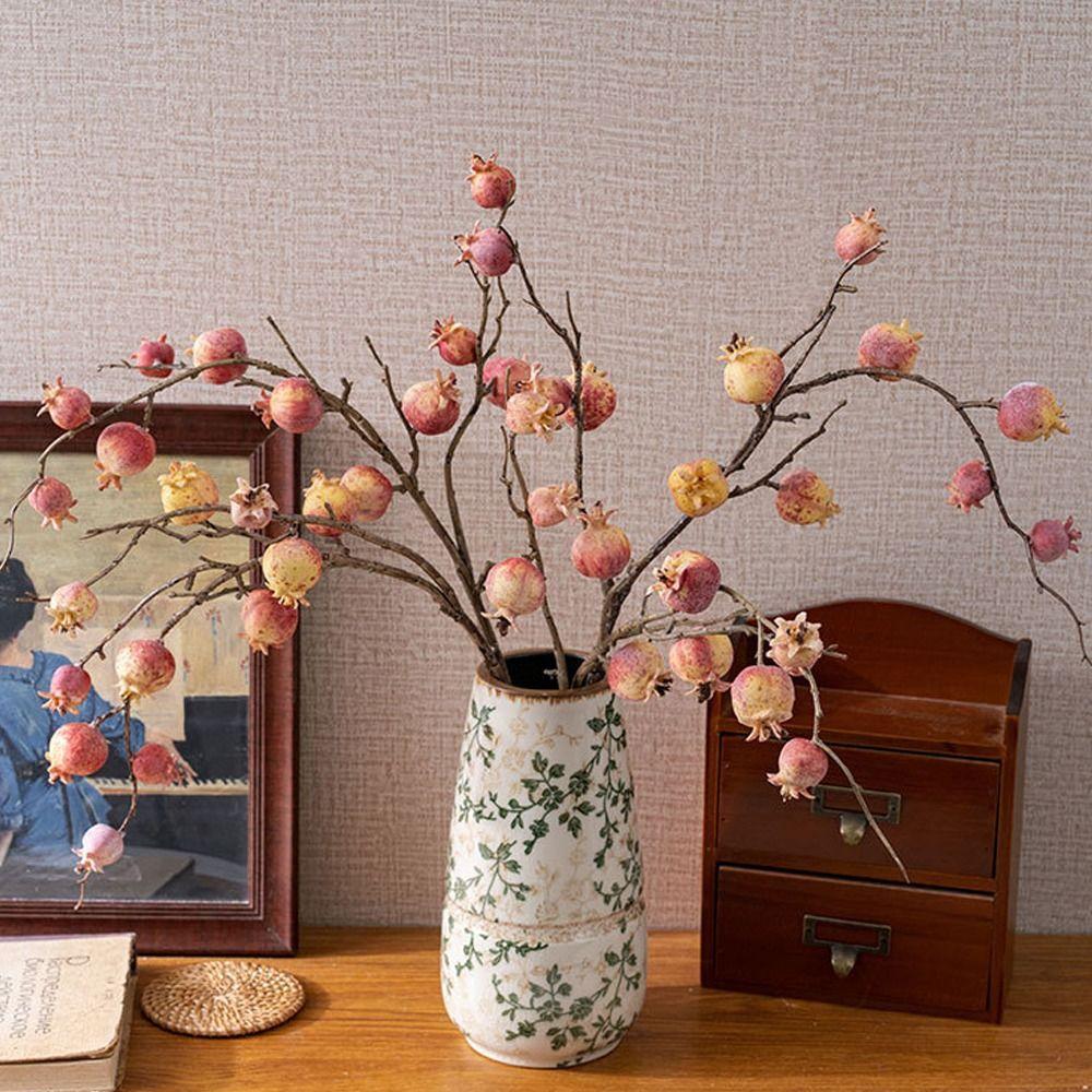 11 Fruit Artificial Pomegranate Branches Plastic Realistic Foam Fruits Branches Elegant Handmade Fake Plants Wedding Party Decor