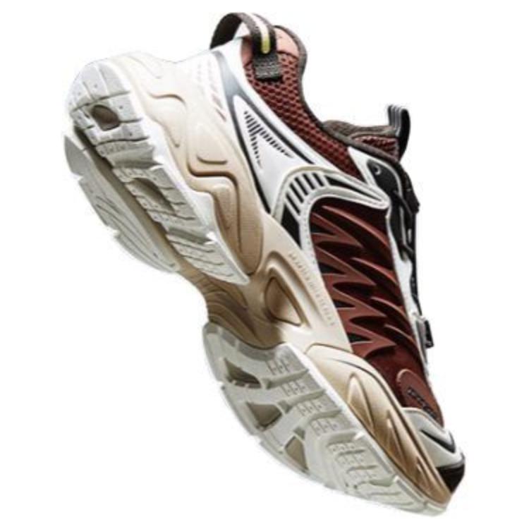 New Anta Star Moon 2 Anti Slip Wear Resistant Low Top Chunky Sneakers Men's Brown White 912438811-7