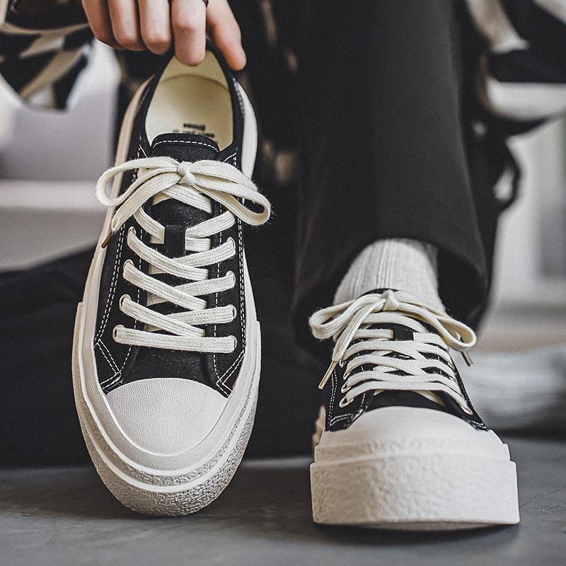 3168 niche canvas shoes men's new platform casual sports board shoes British retro tooling men's shoes