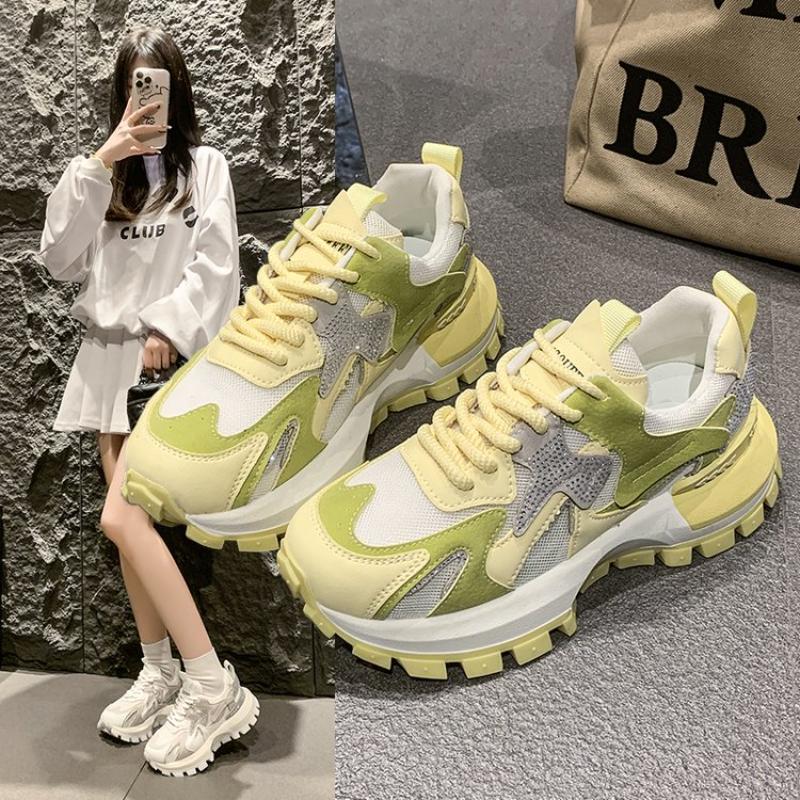 Fashion Women Platform Casual Breathable Mesh Shoes 2024 New Summer Chunky Sneakers 8.5CM Wedges Hidden Heels Hollow Leisure Shoes Woman