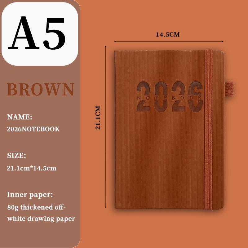 2026 Cross-Border English Diary with Band: Annual Calendar, Weekly Planner, 365-Day Efficiency Notebook