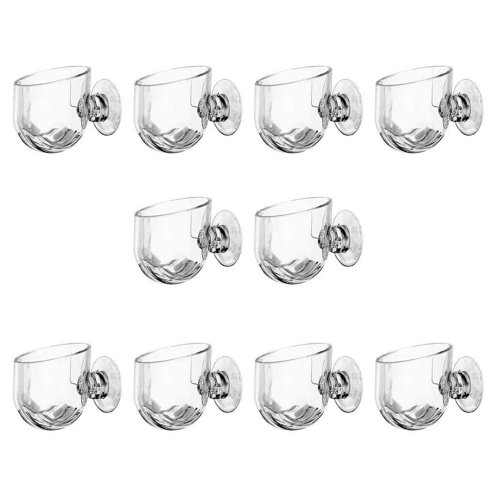 Pack Of 10 Aquarium Plant Holder Suction Cup Designs Acrylic Feeding Bowl For Shrimp And Small Tropical Fish Feeding