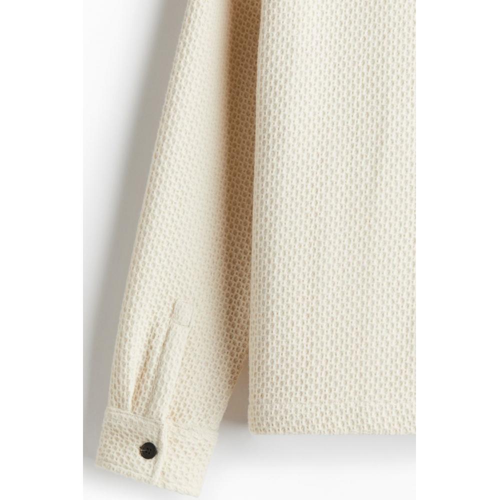H M Regular Fit Waffle Texture oversHirt creaM