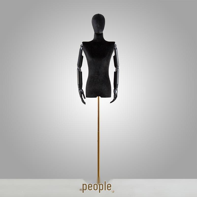 Korean Style Black Off-Shoulder Women's Half Body Mannequin with Right Angle Shoulder and Full Body Display Stand