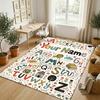 Adventure Alphabet Theme Soft Crystal Velvet Rug Custom Name & Text Print Non Slip Floor Rug for Bedroom Living Room