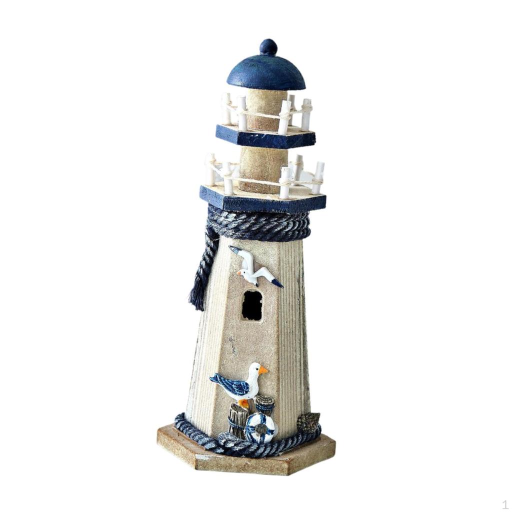 Far din Lemn Decor de Petrecere cu Tematică de Plajă Figurine Sculptură pentru Măsuță de Semineu