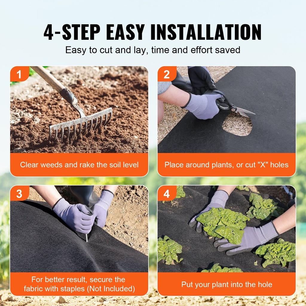Driveway Fabric, 3x100FT Non Woven Geotextile Fabric for Landscaping, Heavy Duty Garden Weed Barrier Fabric, 4OZ Landscape Fabric, French Drains