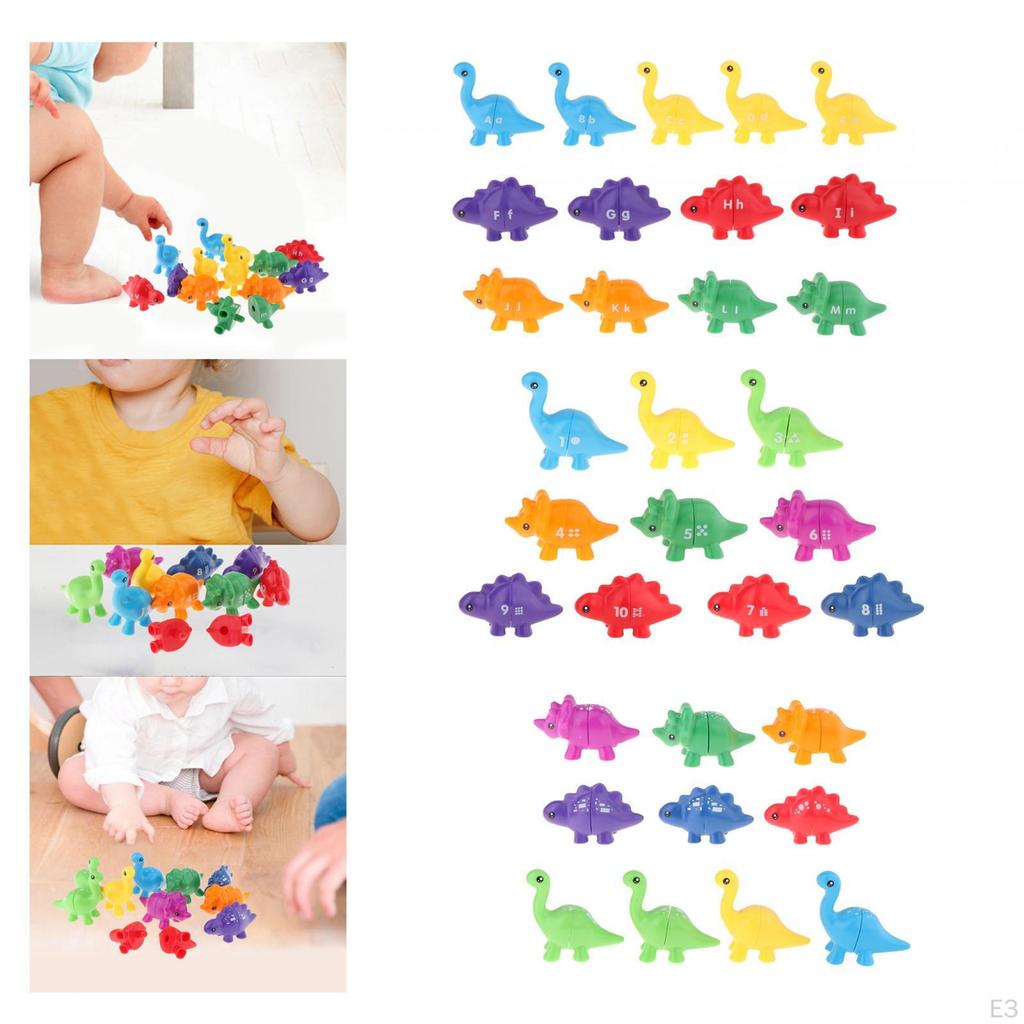 Counting Dinosaur Toy Double Sided Toys Fine Motor for Communication