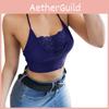 Elegant Womens Sexy Spaghetti Strap Cross Back Lace Crop Top For Clubwear