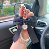 Creative Butterfly Pearl Chain Keychain Fashionable Bag Pendant With Personality Tassel Bow Zinc Alloy Material Ideal Gift For Couples Friends And