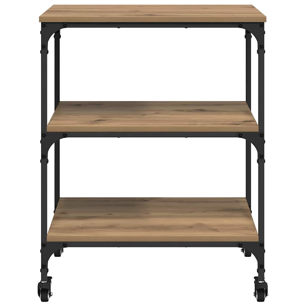 Kitchen Trolley Artisan Oak 60 x 41 x 76 cm Wood Based Material