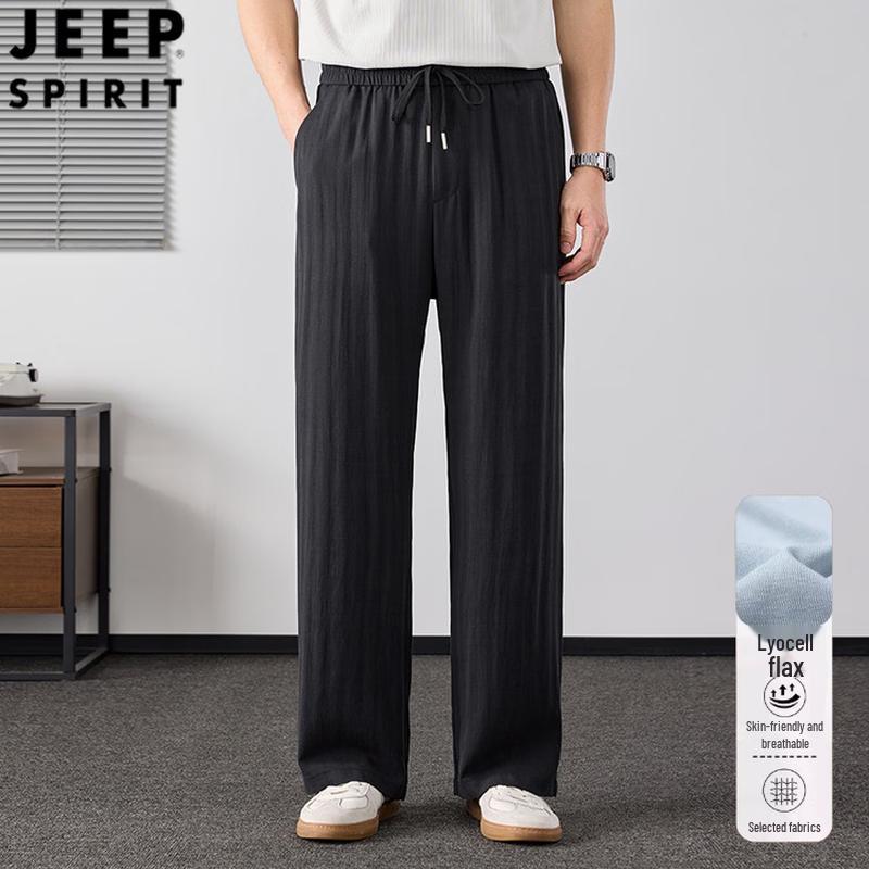 Мужские легкие повседневные брюки JEEP SPIRIT из смеси лиоцелла и льна L