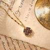 Korean Style Four-Leaf Clover Necklace with Colored Zirconium Inlay, Titanium Steel Clavicle Chain - Fashionable and Versatile for Women