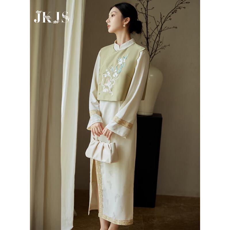 JK&JS New Chinese Style Elegant Autumn A-line Dress