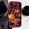 Halloween Cat Pumpkin Bat Silicone Soft TPU Phone Case for iPhone 16 Pro Max 15 Plus 14 13 12 11 17 Air 16E Shockproof Cover