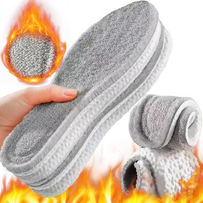 Winter Self-heating Insoles Women Men Thicken Thermal Plush Shoe Pads Unisex Sports Boots Cashmere Inserts Padding