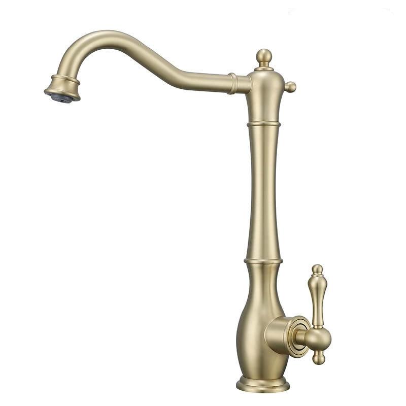 Classical Sink Faucet Kitchen Tap Rotation Gray  Lead Free Hot Cold Single Lever Sink Tap Total Brass