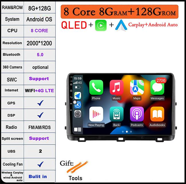 9'' Android 14 For Kia Ceed 3 CD 2018 - 2022 Carplay Auto Car Radio Multimedia GPS Video Player Stereo DSP Head Unit WIFI+4GLTE
