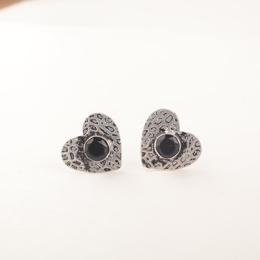 Black Onyx Stone 925 Sterling Silver Daughter Gift Stud Post Butterfly Earrings EE-143-16