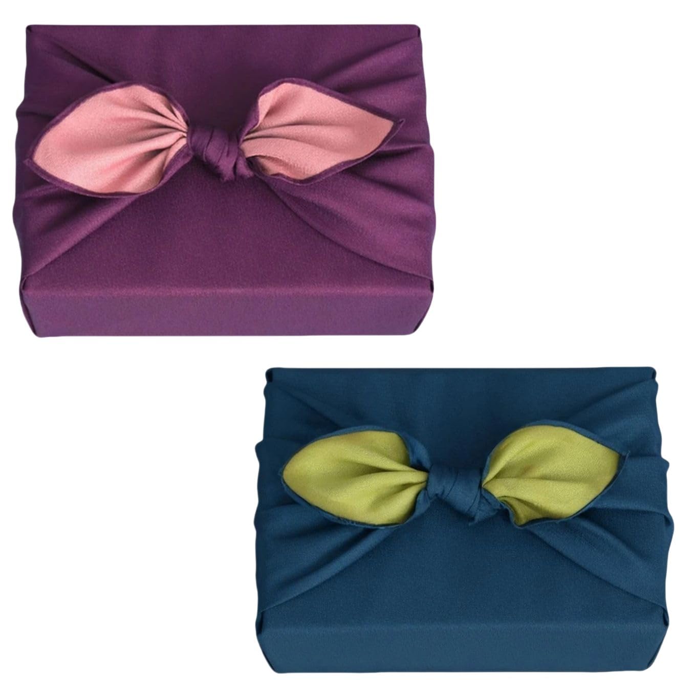 SAWABIYA Furoshiki Set of Chirimen Stylish Japanese Two Suitable for Bento Box Gift Bottle Kimono Eco Sharkskin Cherry Blossom Blossom (Wrapping