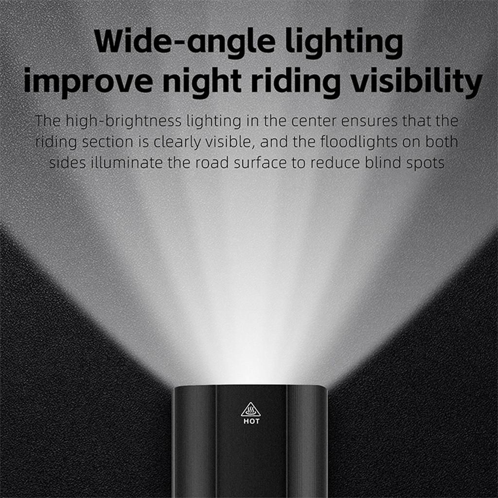 1000 Lumen 4500mAh oppladbart sykkelhodelykt og styrestamme sykkeldatamaskinmonteringssett