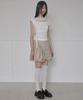 Peulleeoeob Asymmetrical Draped Strap Roll-Up T-Shirt (Fl-170_Cream)