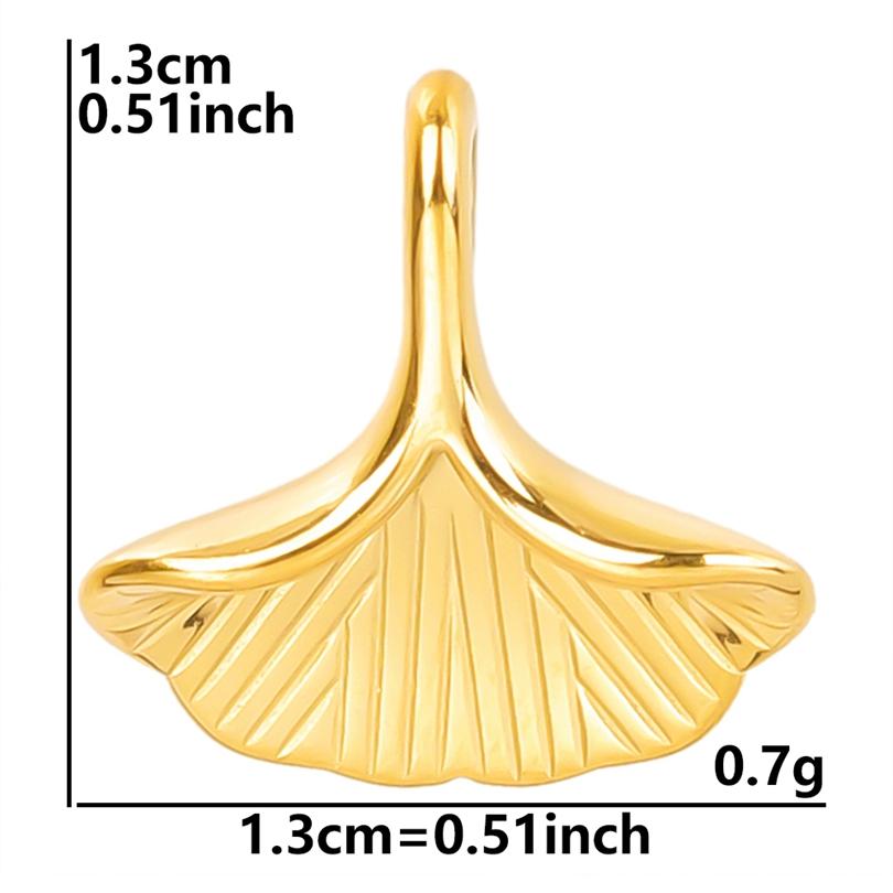 5pcs Plant Charm Ear Of Wheat Tree Leaf Stainless Steel Pendants For Jewelry Making Supplies Ginkgo Leaf DIY Earrings Bracelets