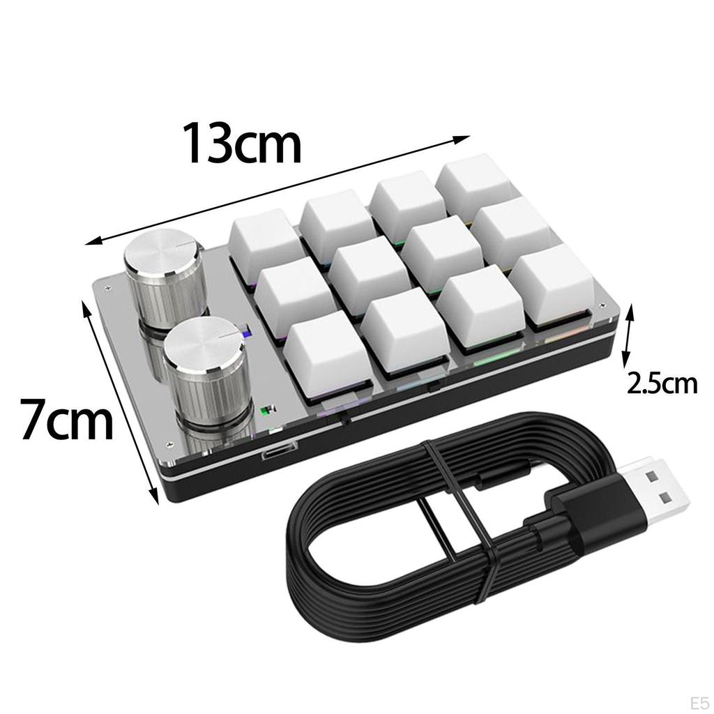 12 Key Mechanical Gaming Keyboard, Keypad Volume Modulation s 2 Knobs DIY