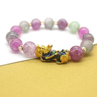 Unisex Bracelet Pixiu Smooth Vintage Feel Temperature Color-changing Exquisite Elastic Luxury Release Stress Enhance Well-being Bracelet Lady
