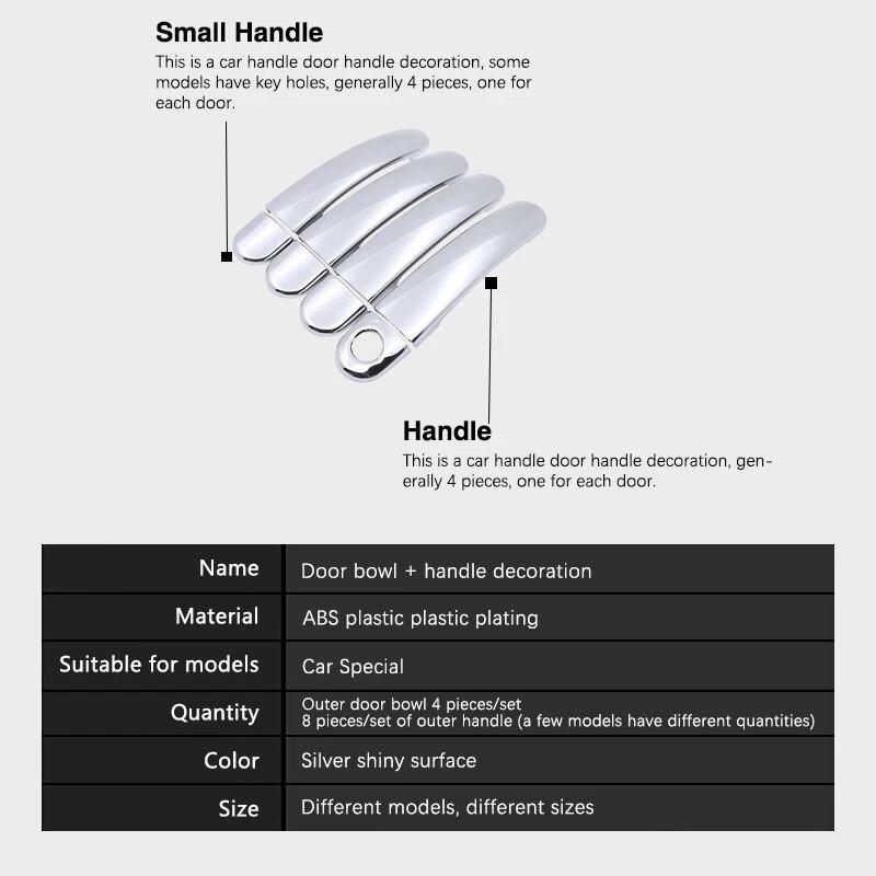 For Peugeot 2008 MK1 A94 2013 2014 2015 2016 2017 2018  Chrome Door Handle Cover Car Accessories Rustproof Cap Styling