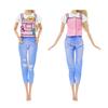 5-Pack Doll Outfits Inch Fashionable Casual Style Cotton Assorted Colors Clothing Set Christmas Birthday Gift 11.5 for Kid Friendly Entertaining Fun