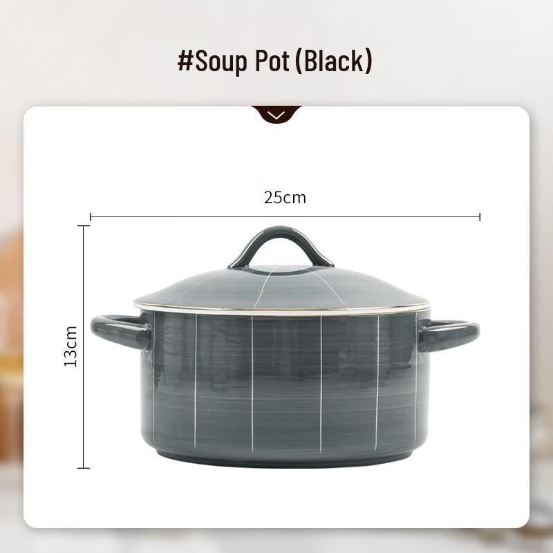 Nordic Style Ceramic Underglaze Soup Pot