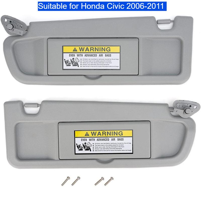For Honda Civic 2006-2011 Grey Beige Sun Visor with Makeup Mirror 83280-SNA-A01ZC