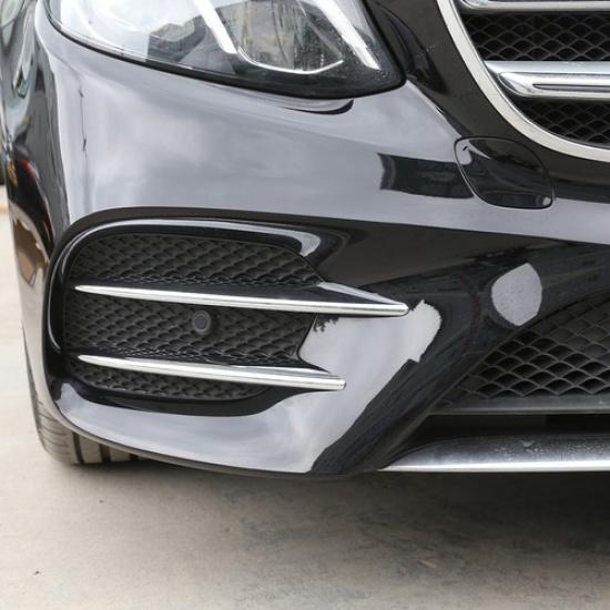 Front Fog Light Trim Strip For Mercedes Benz E Class W213 2016- Chrome 4PCS