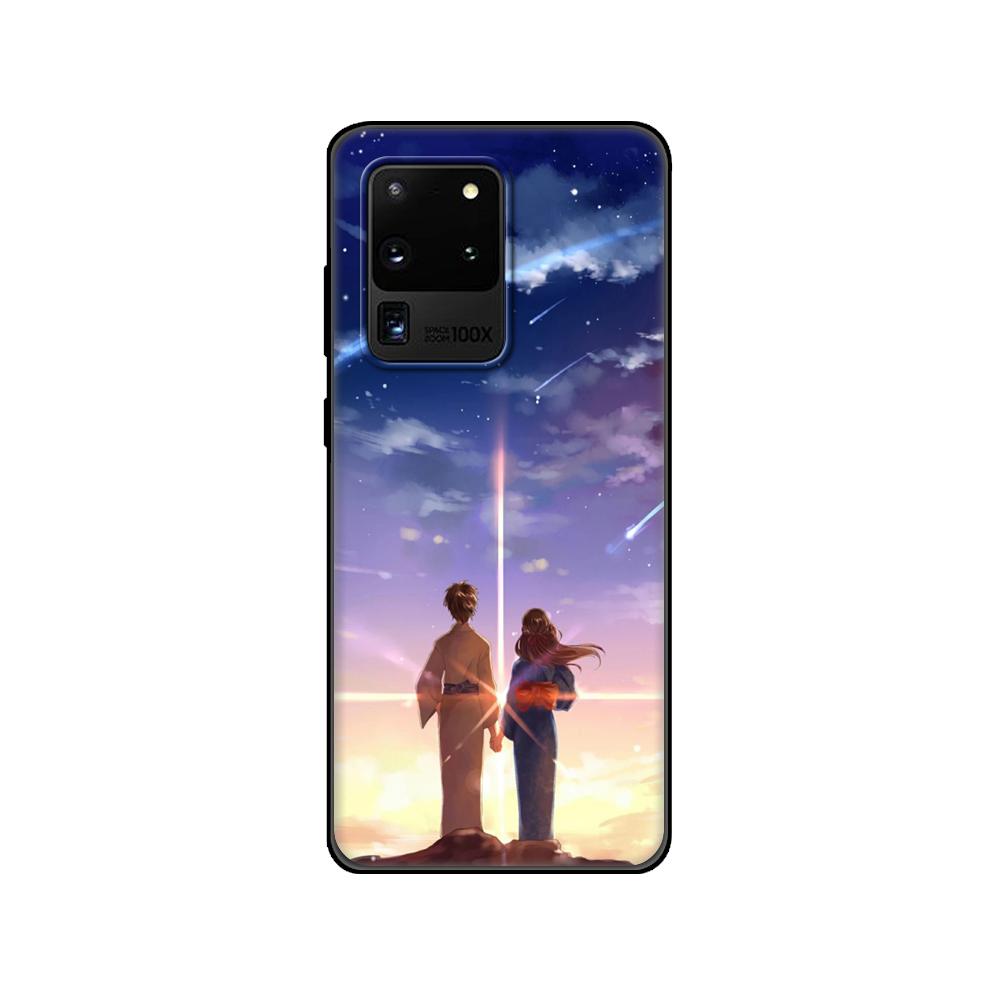 Black tpu Case For Samsung galaxy S20 /S20 PLUS/S20 ultra/S20+ /S20FE back cover Your Name